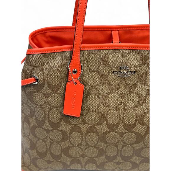 Coach Signature Coated Canvas Drawstring Carryall Bag - Picture 2 of 16